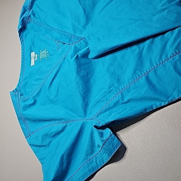 Health Pro large blue short sleeve scrub top - Picture 5 of 6